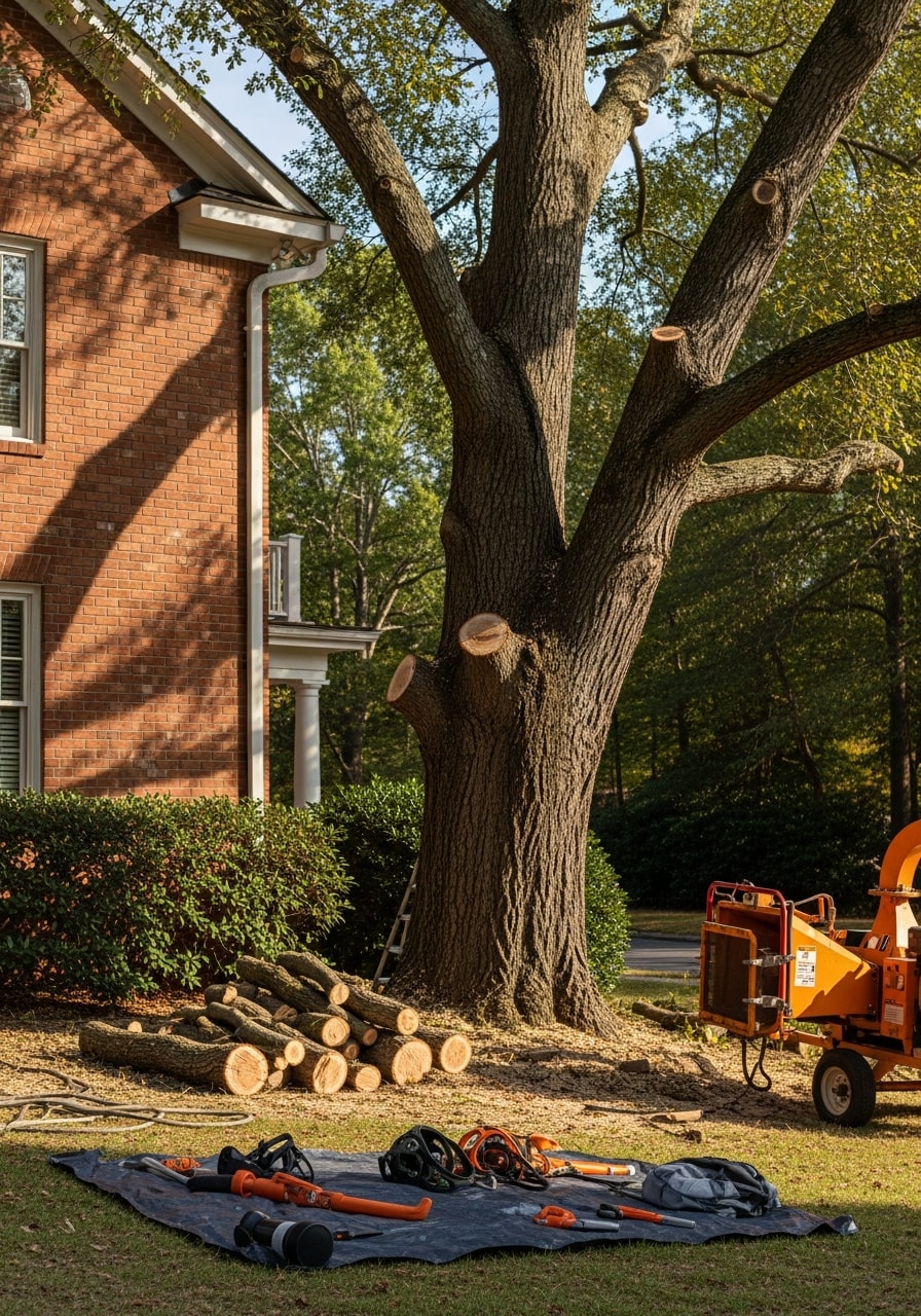 Technician performing detailed work on a Raleigh home, showcasing professional attention to quality.